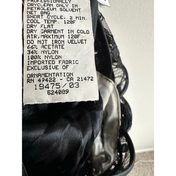 Vintage 80s Scott McClintock Black Velvet Lace Halter Holiday Dress | Size 10 - Picture 8 of 10